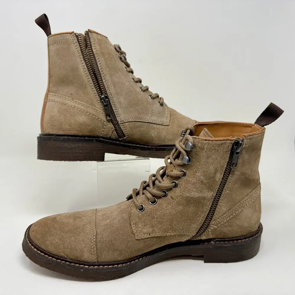 Steve Madden Ankle Boots Cap Toe Suede Brand New W/O Box Mens 9 Brown S-1539